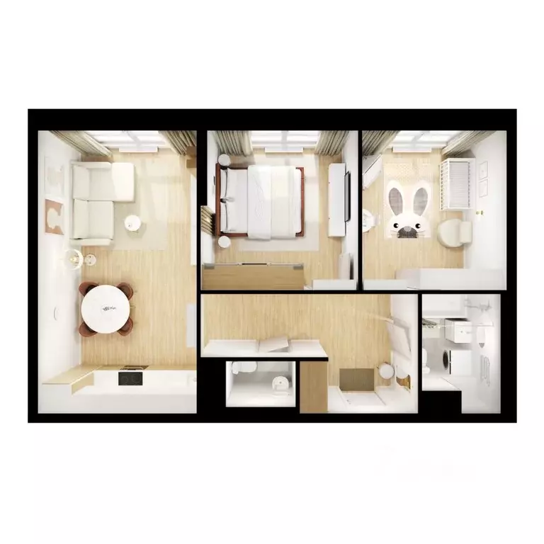 2-к кв. Московская область, Мытищи Яуза Парк жилой комплекс, к5 (58.1 ... - Фото 2