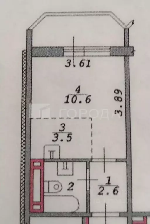 Студия Новосибирская область, Новосибирск ул. Одоевского, 1/9 (19.6 м) - Фото 1