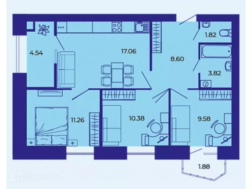 Продаётся 3-к квартира, 67.6 м - Фото 1