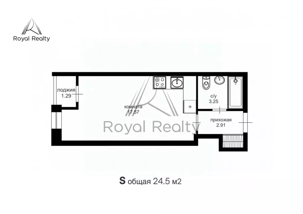 Студия Санкт-Петербург Планерная ул., 87к1 (24.5 м) - Фото 2