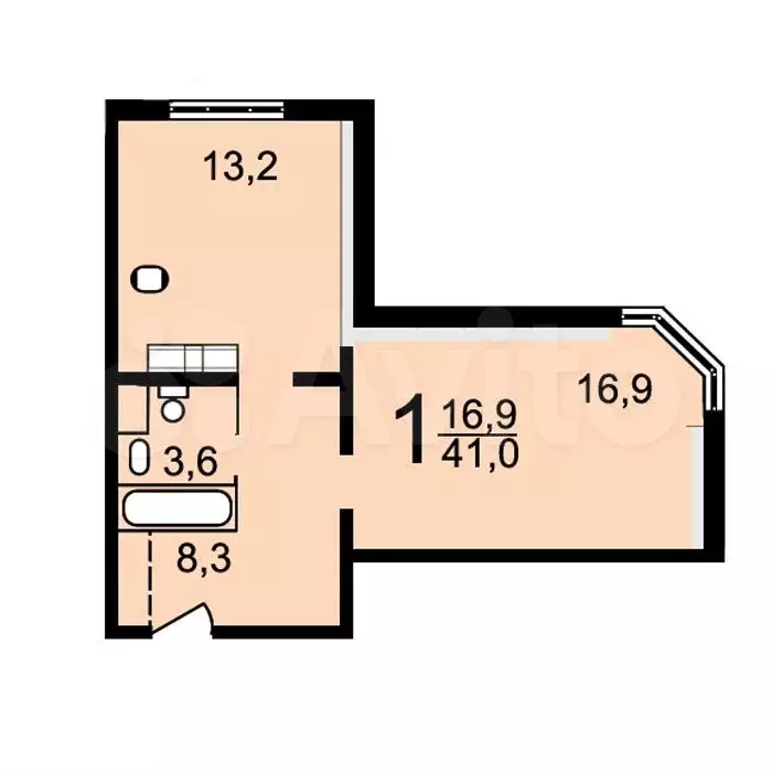 Аукцион: 1-к. квартира, 40,9 м, 3/25 эт. - Фото 0