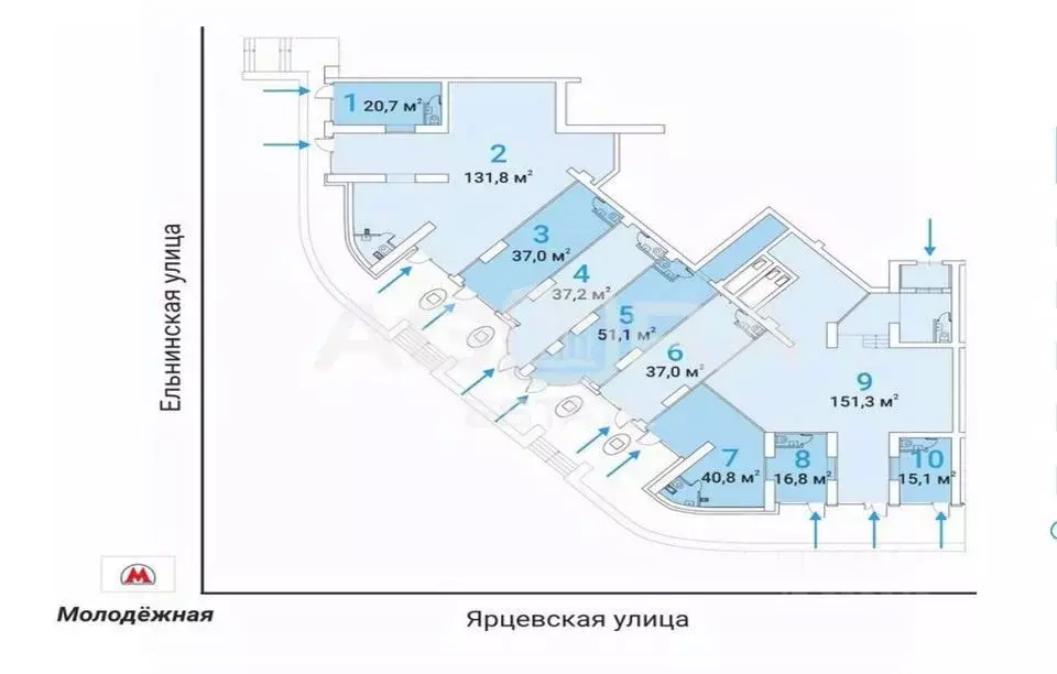 Торговая площадь в Москва Ярцевская ул., 27к1 (37 м) - Фото 1