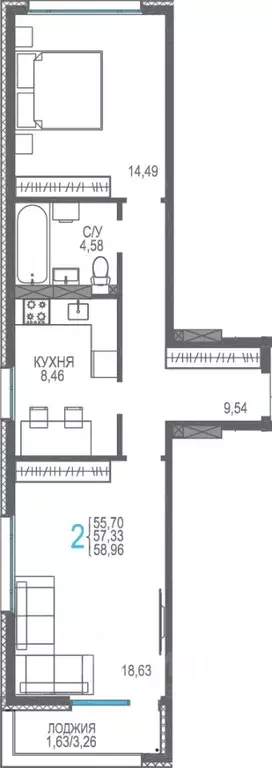 2-к кв. Крым, Сакский район, Лесновское с/пос, с. Прибрежное Розовое ... - Фото 1