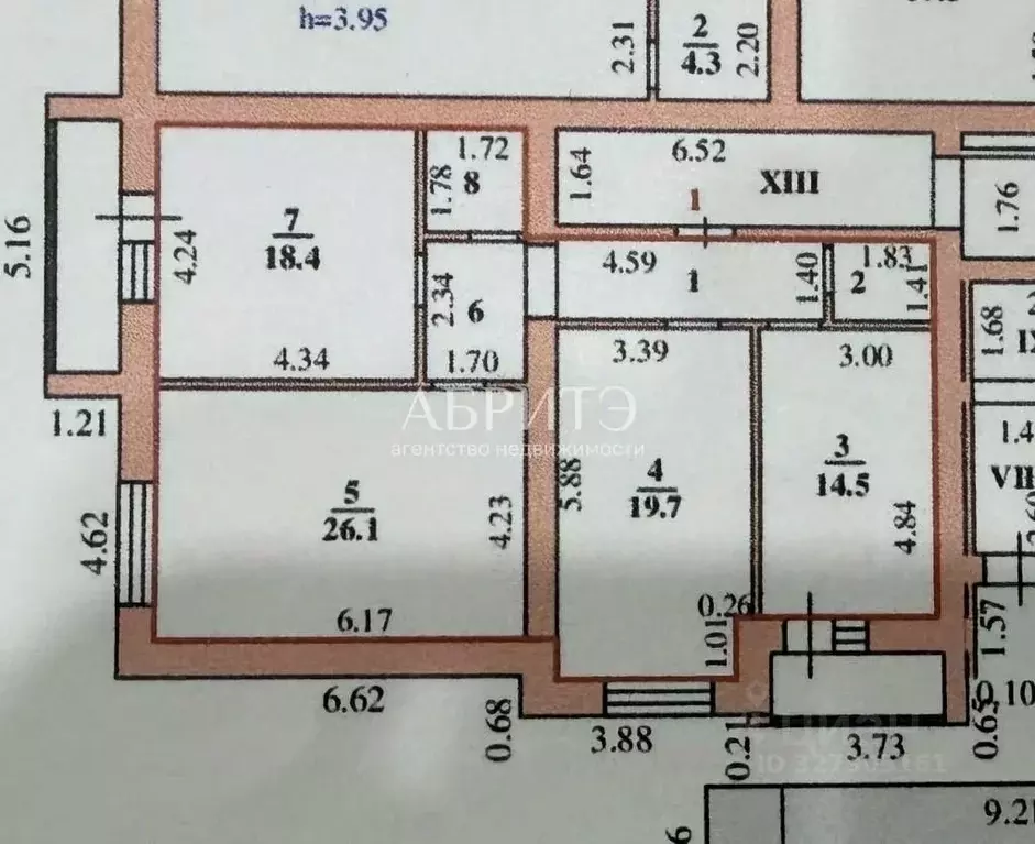 3-к кв. Липецкая область, Липецк ул. А.Г. Стаханова, 69 (94.8 м) - Фото 2
