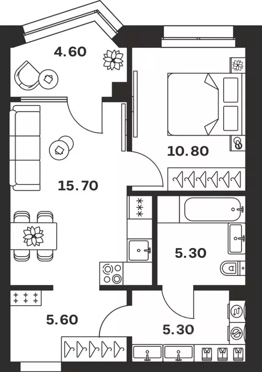 1-к кв. Тульская область, Тула ул. Михеева (47.3 м) - Фото 1