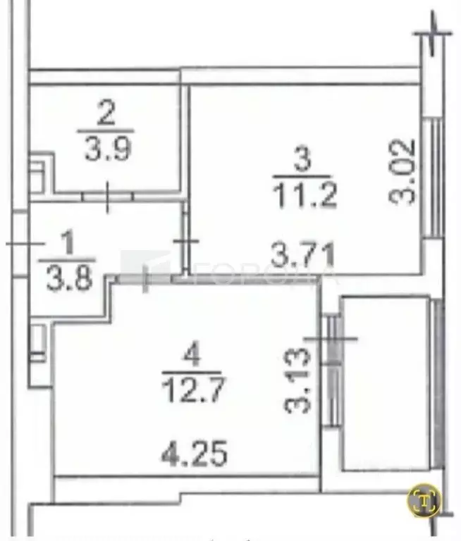 1-к кв. Новосибирская область, Новосибирск Тайгинская ул., 39 (35.5 м) - Фото 0