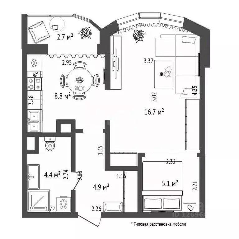 1-к кв. Московская область, Красногорск городской округ, Отрадное пгт ... - Фото 2