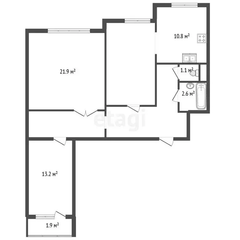 3-комнатная квартира: Санкт-Петербург, проспект Юрия Гагарина, 36 (85 ... - Фото 1