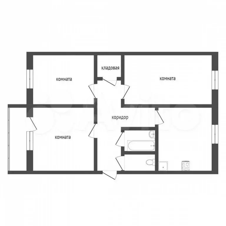 3-к. квартира, 60 м, 2/5 эт. - Фото 0