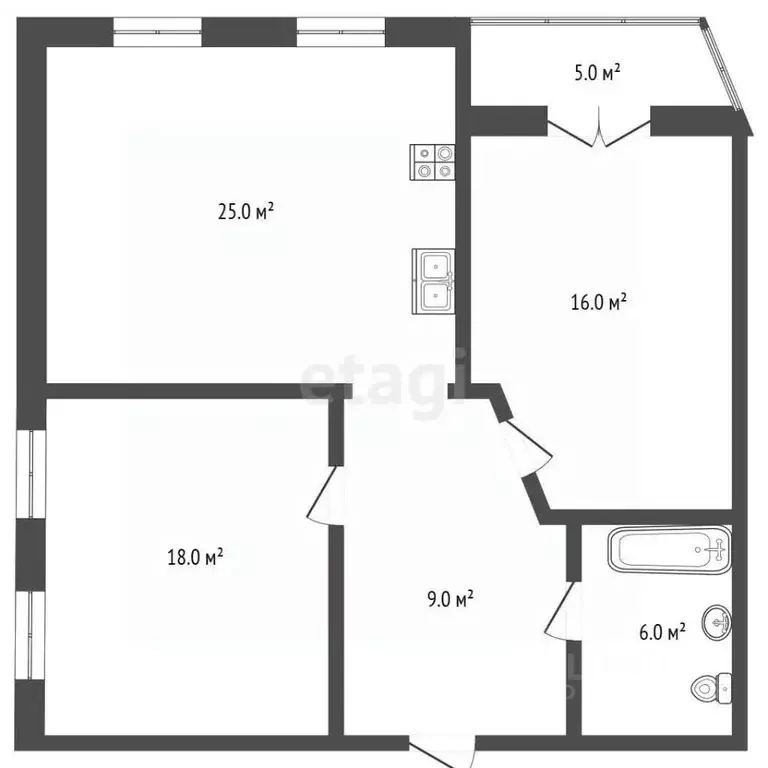 2-к кв. Хабаровский край, Хабаровск ул. Казачья Гора, 15 (79.0 м) - Фото 2