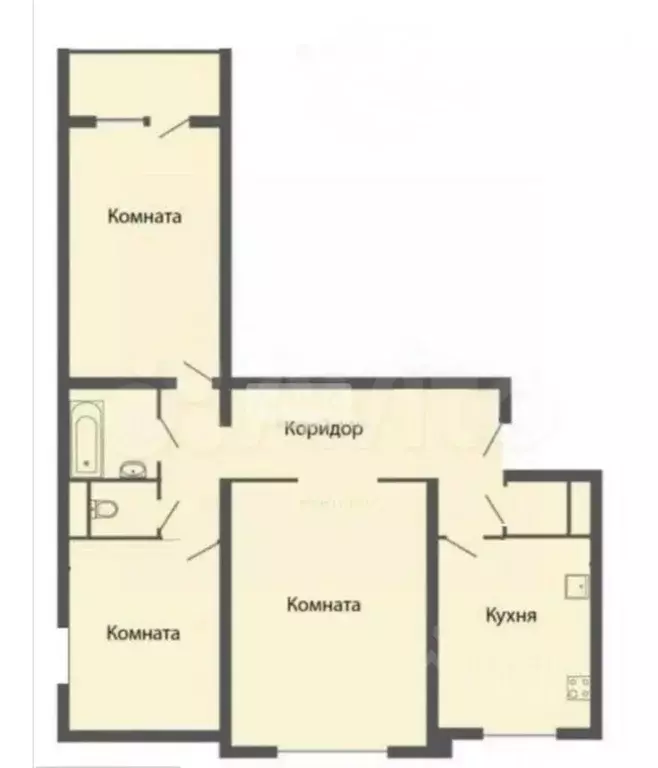 3-к кв. Тульская область, Тула ул. Пузакова, 70 (65.3 м) - Фото 2