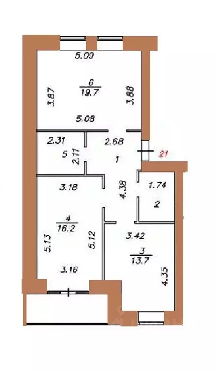 2-к кв. Вологодская область, Вологда ул. Карла Маркса, 19 (67.9 м) - Фото 0