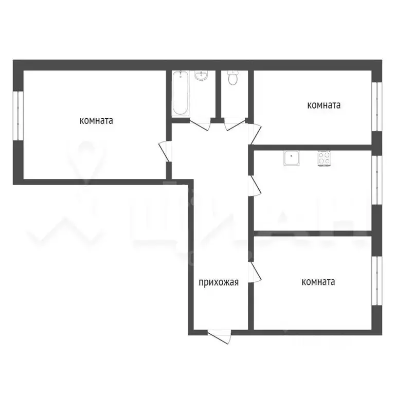 3-к кв. Краснодарский край, Новороссийск Южная ул., 13 (87.0 м) - Фото 2