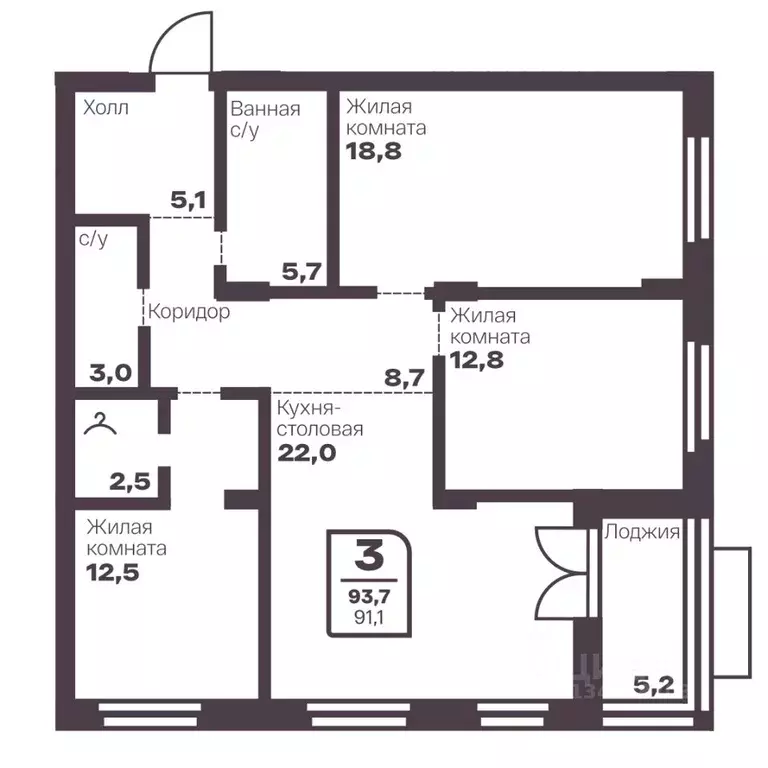 3-к кв. Челябинская область, Магнитогорск ул. Притяжения (91.1 м) - Фото 1