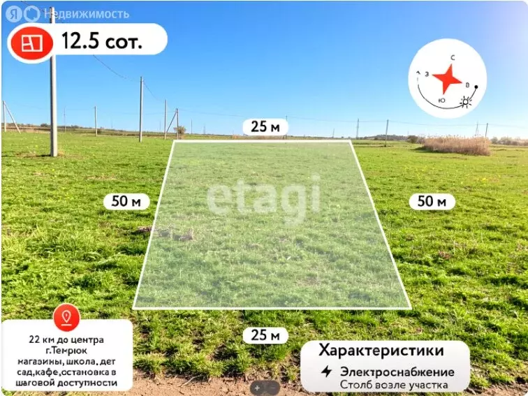 Участок в посёлок Светлый Путь Ленина, Мирная улица (12 м) - Фото 1