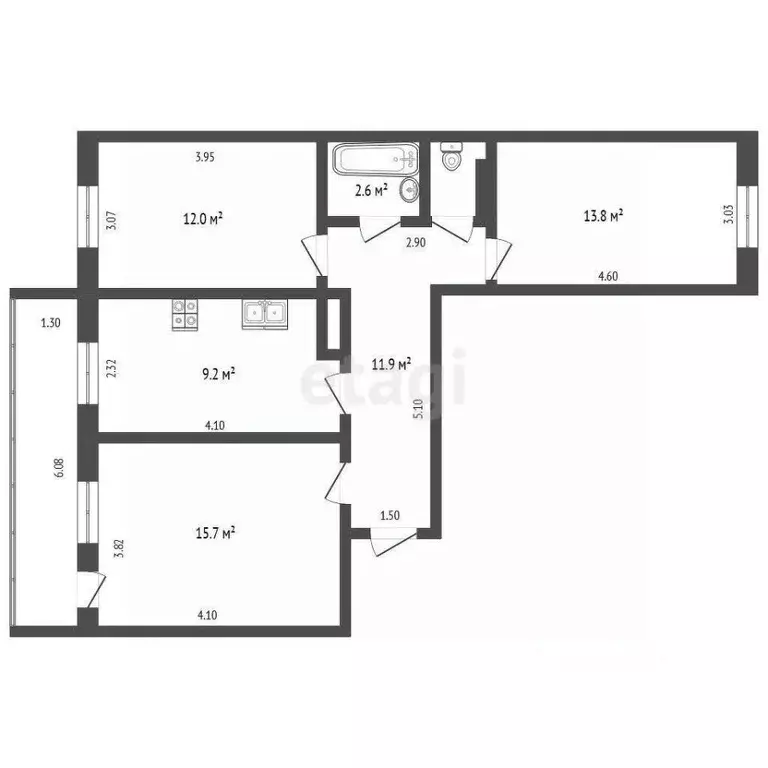 3-к кв. Ямало-Ненецкий АО, Новый Уренгой просп. Мира, 24 (66.4 м) - Фото 2