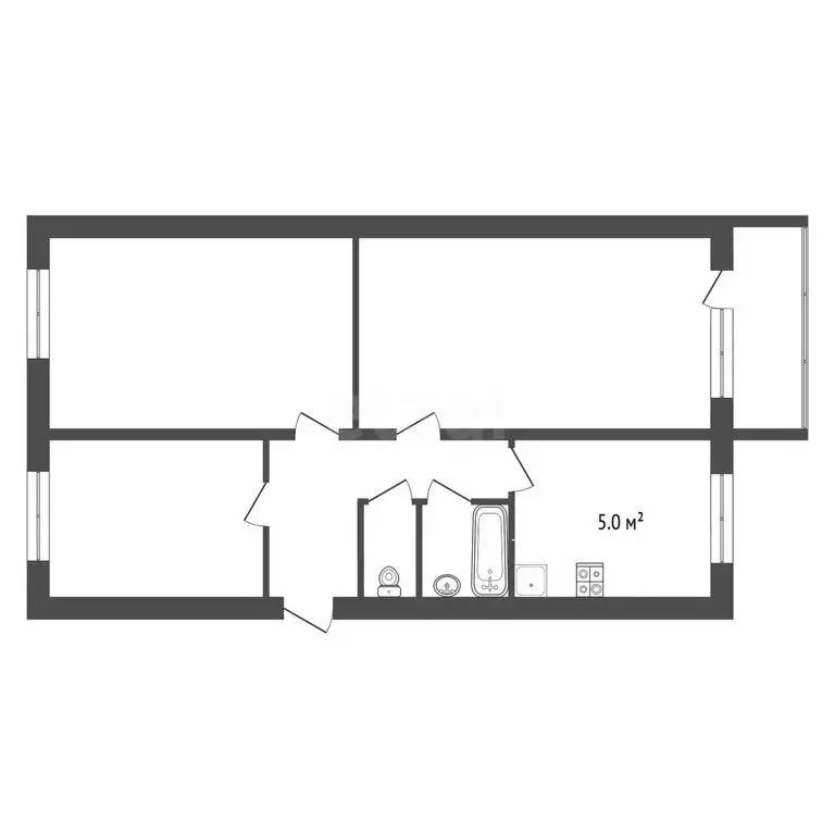 3-комнатная квартира: Нальчик, улица Неделина, 19 (62.7 м) - Фото 1