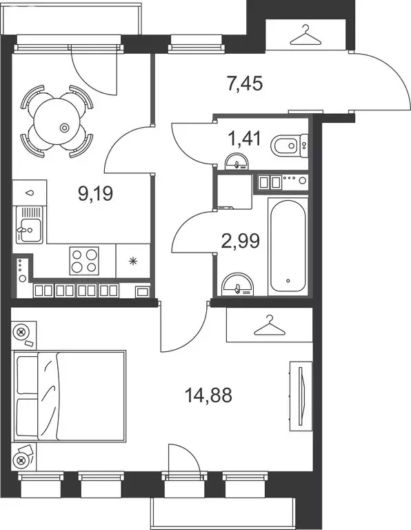 1-комнатная квартира: Ленинградская область, Гатчинский муниципальный ... - Фото 2