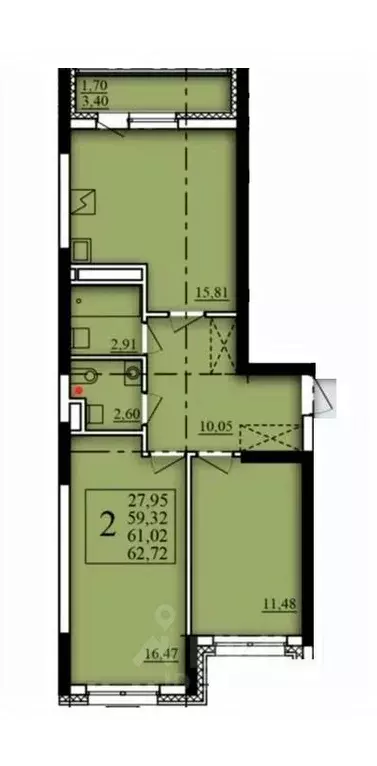 2-к кв. Башкортостан, Уфа Затон-Восточный жилрайон, Паруса жилой ... - Фото 0