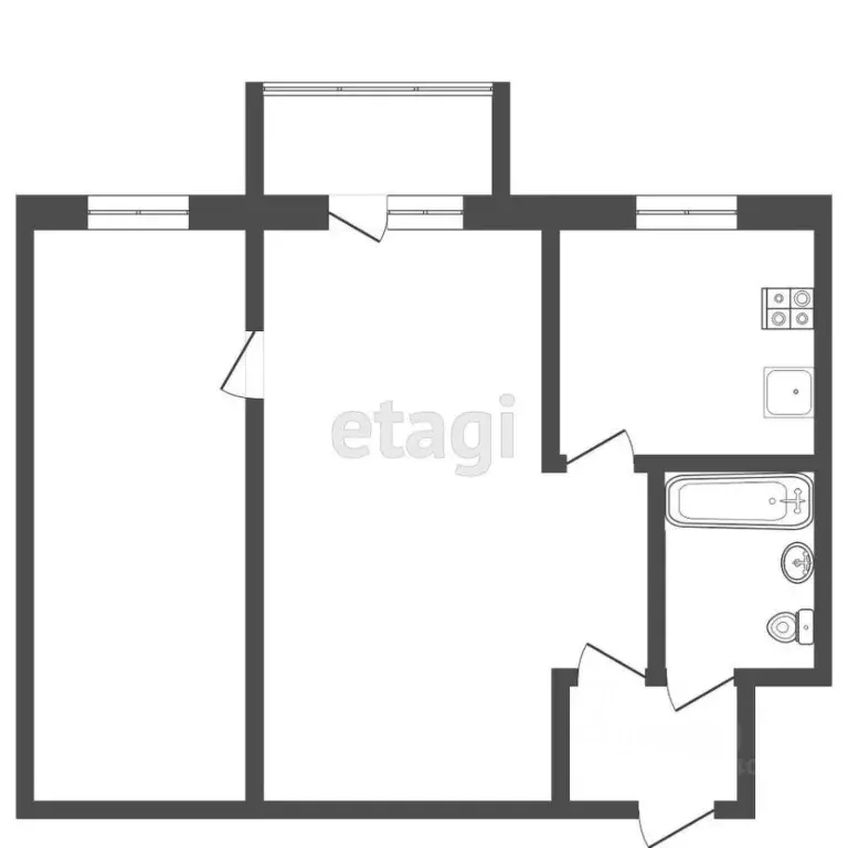 2-к кв. Тюменская область, Тюмень ул. Мельникайте, 95 (44.0 м) - Фото 1