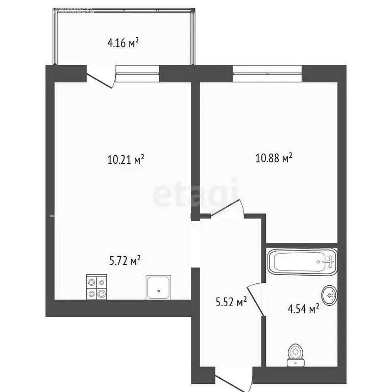 1-комнатная квартира: Тюмень, Краснооктябрьская улица, 4к1 (36.9 м) - Фото 1