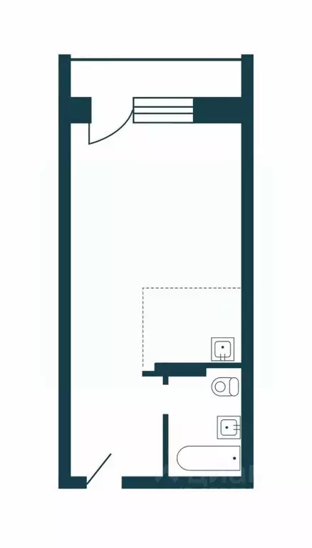 Студия Новосибирская область, Новосибирск ул. Фадеева, 66/8 (21.1 м) - Фото 2