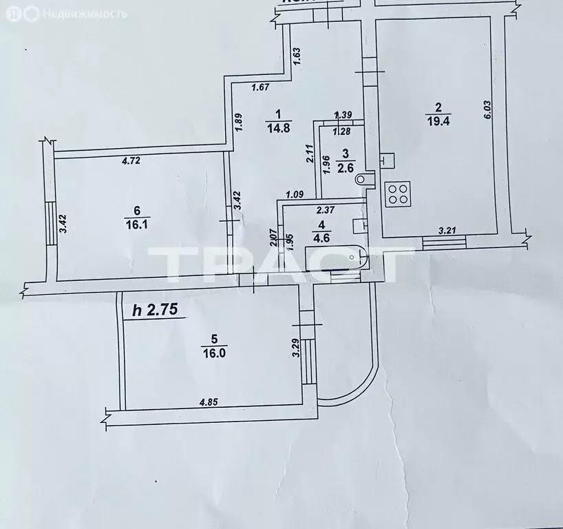2-комнатная квартира: Воронеж, улица Ворошилова, 49А (73.5 м) - Фото 1