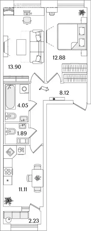 2-комнатная квартира: Санкт-Петербург, Полюстровский проспект, 77 ... - Фото 1