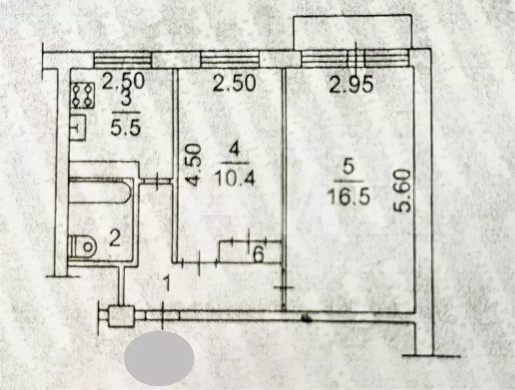 2-к. квартира, 42 м, 5/5 эт. - Фото 0