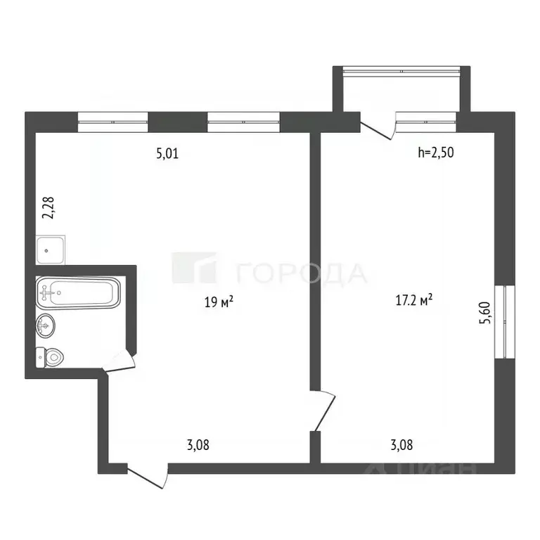2-к кв. Кемеровская область, Новокузнецк Народная ул., 29 (43.0 м) - Фото 2