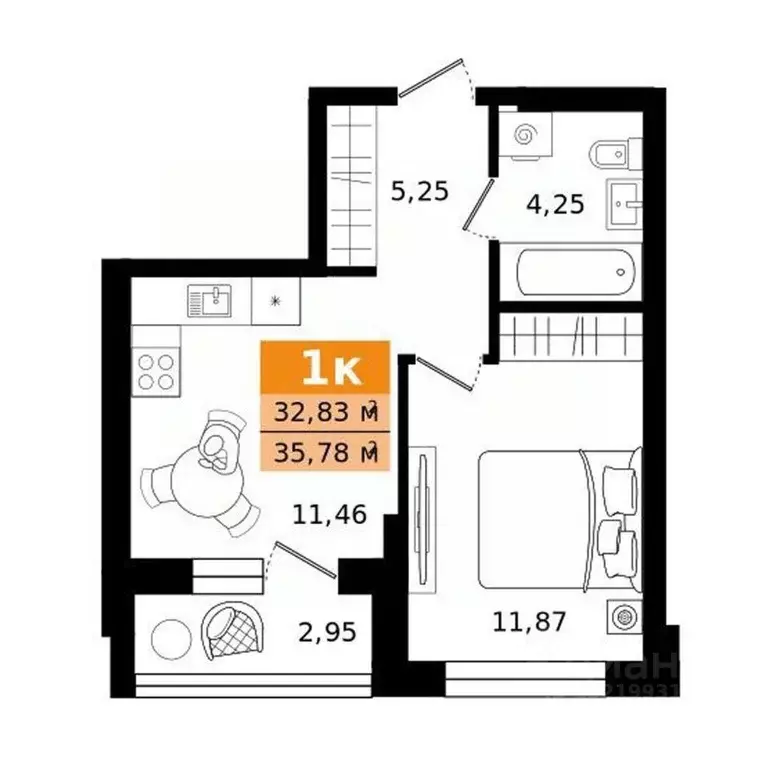 1-к кв. Свердловская область, Екатеринбург Южная Ботаника жилрайон,  ... - Фото 1