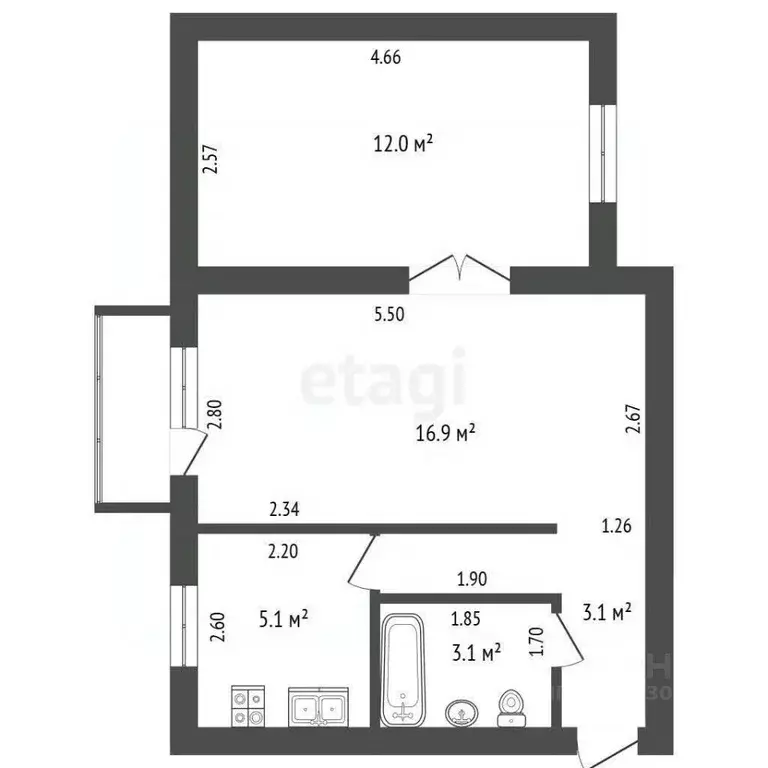 2-к кв. Мордовия, Саранск ул. Косарева, 74 (40.8 м) - Фото 2