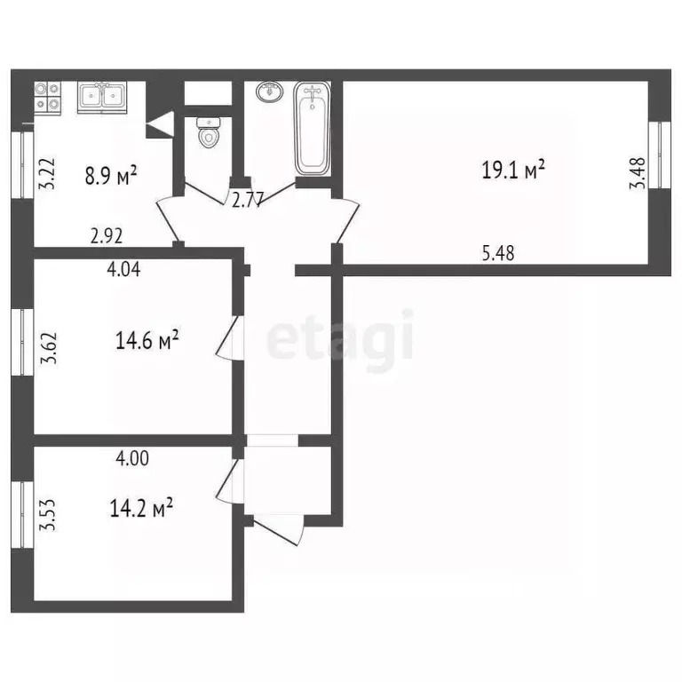 3-к кв. Москва ул. Генерала Ермолова, 2 (73.0 м) - Фото 1