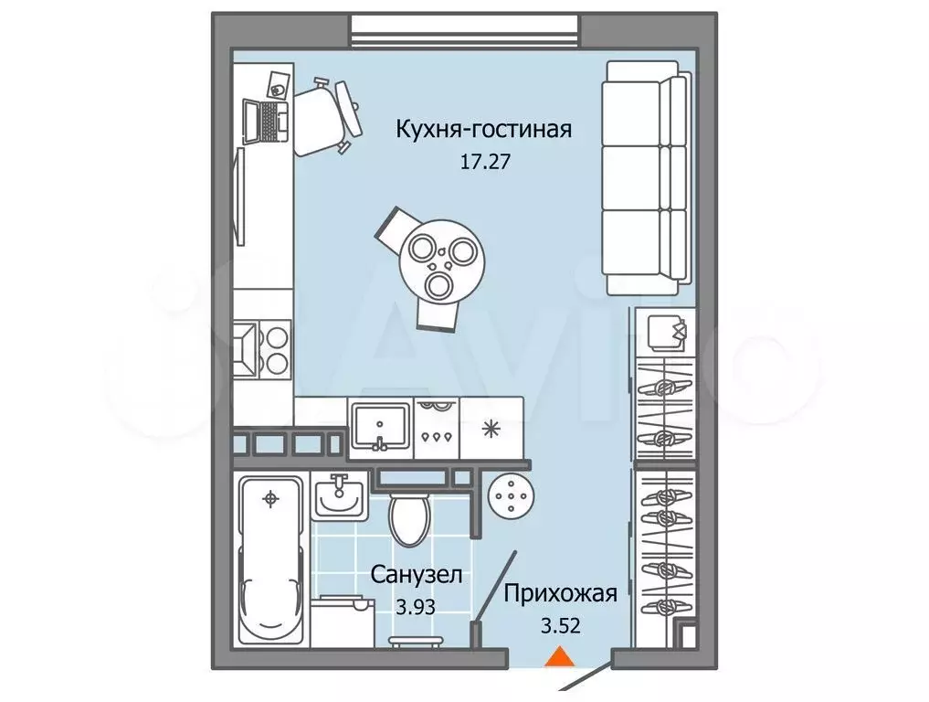 Квартира-студия, 25 м, 2/9 эт. - Фото 0