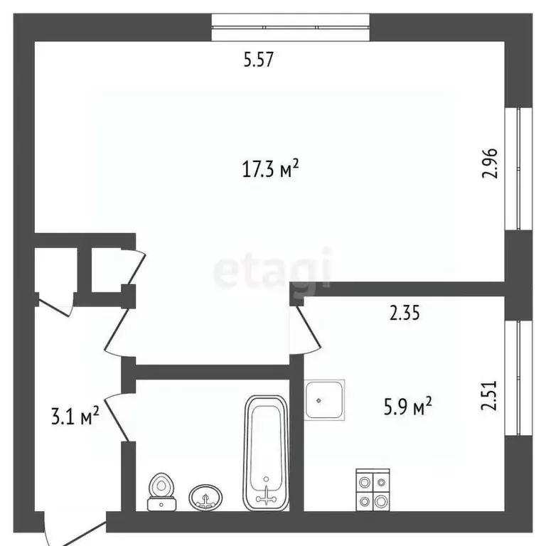 1-к кв. Камчатский край, Елизовский муниципальный округ, пос. ... - Фото 1