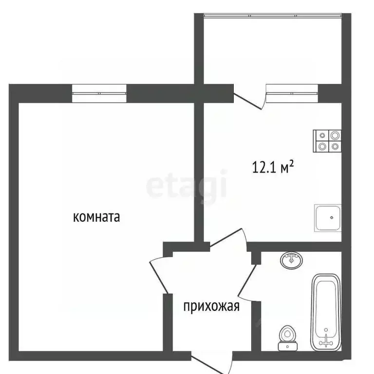 1-к кв. Тамбовская область, Тамбов проезд 1-й Школьный, 10 (38.1 м) - Фото 1