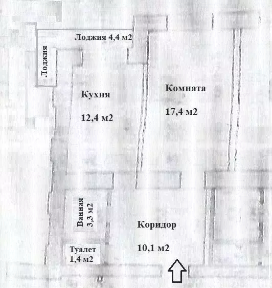 1-к. квартира, 43,8м, 12/14эт. - Фото 1