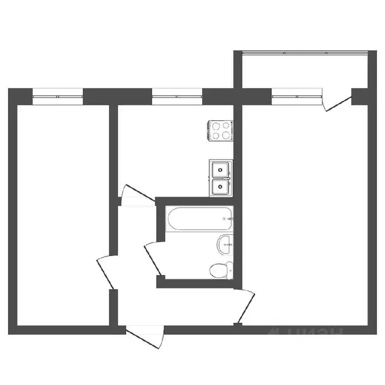 2-к кв. Ханты-Мансийский АО, Урай 2-й мкр, 55 (45.4 м) - Фото 1