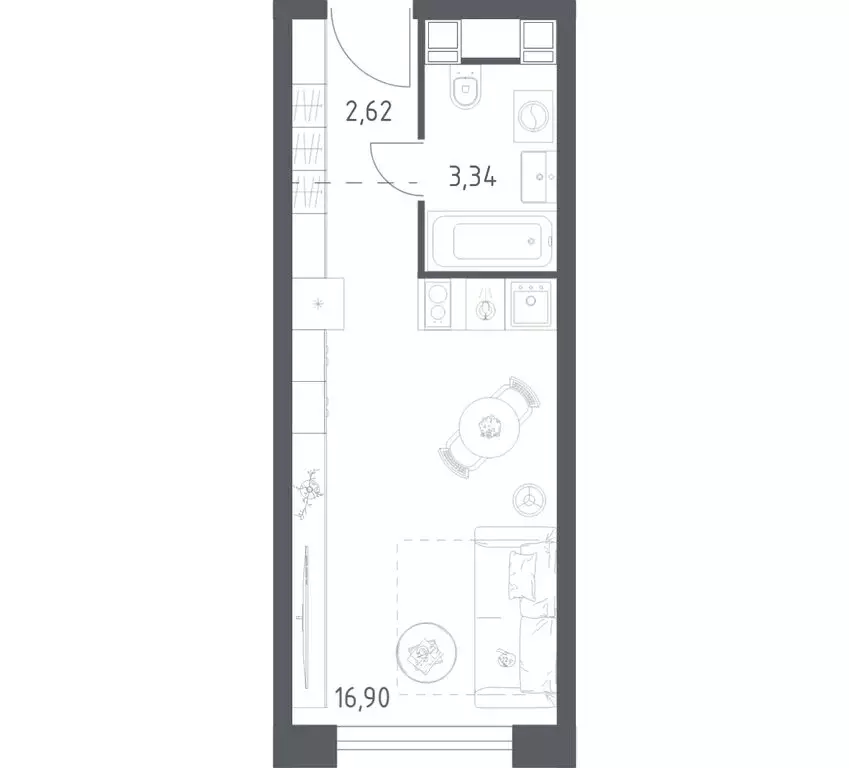 Квартира-студия: Москва, Пятницкое шоссе, 56Б (22.86 м) - Фото 1
