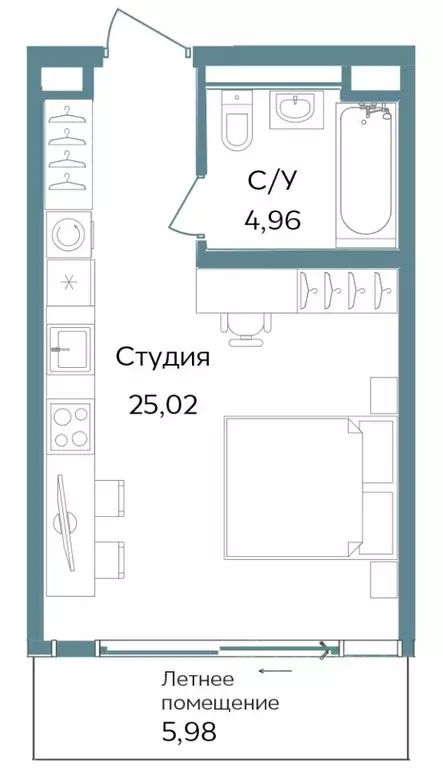 Студия Крым, Саки ул. Морская (35.96 м) - Фото 0