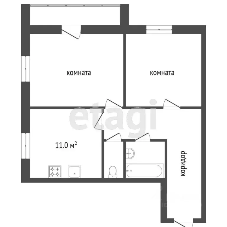 2-к кв. Воронежская область, Воронеж просп. Труда, 59 (53.0 м) - Фото 2