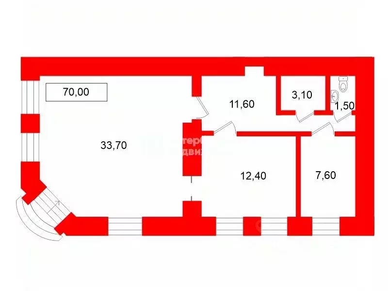 Торговая площадь в Санкт-Петербург Казначейская ул., 7 (70 м) - Фото 2