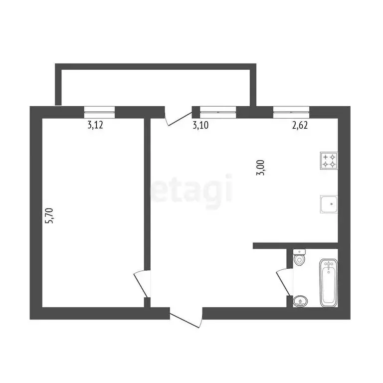 1-комнатная квартира: Улан-Удэ, 115-й микрорайон (43.8 м) - Фото 0