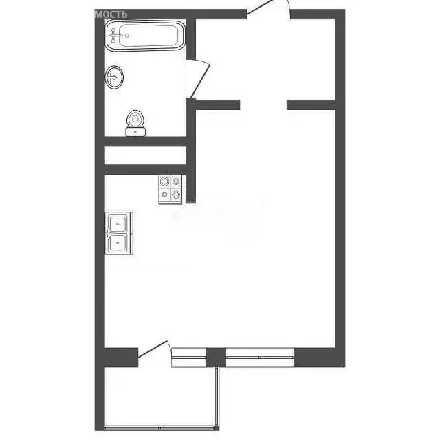 Квартира-студия: посёлок Берёзовый, улица Ивана Кулибина, 2 (22.1 м) - Фото 0