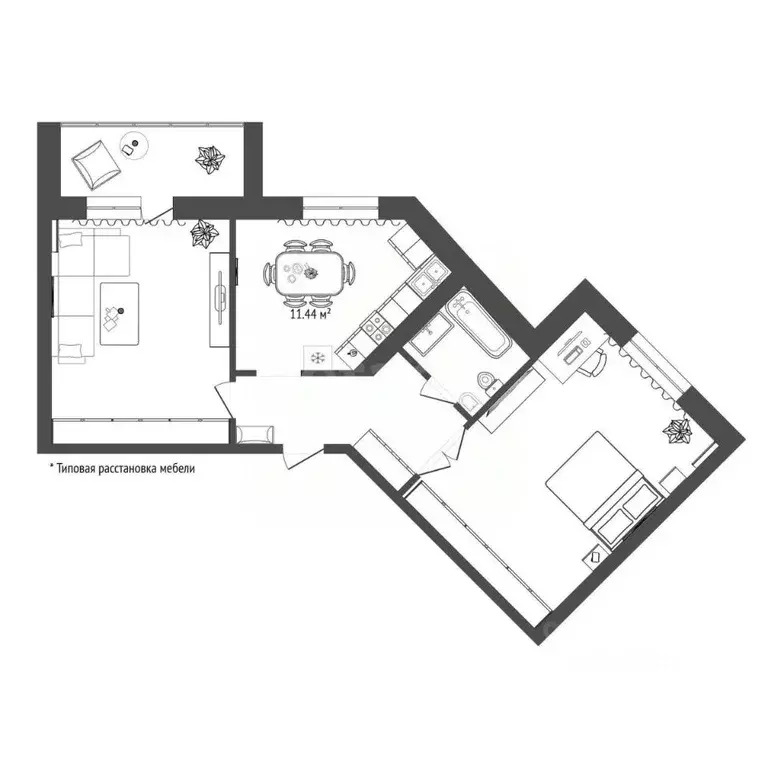 2-к кв. Тюменская область, Тюмень Широтная ул., 209 (62.4 м) - Фото 2
