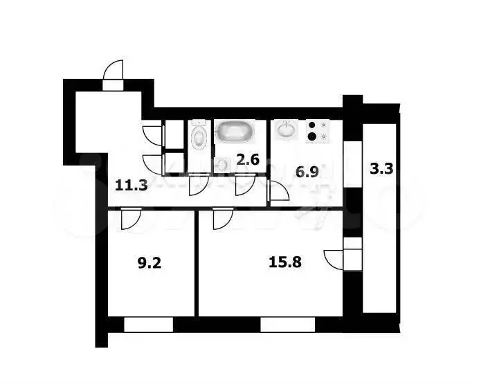 2-к. квартира, 48,1 м, 11/12 эт. - Фото 0