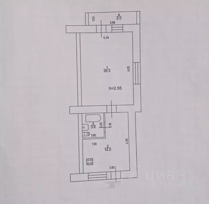 1-к кв. татарстан, казань озеро лебяжье тер, 7а (46.0 м) - Фото 0