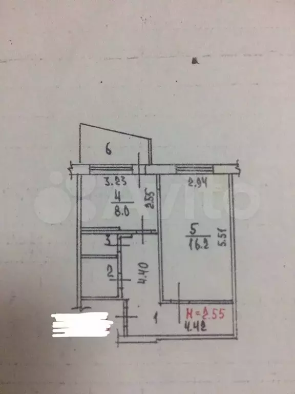 1-к. квартира, 39 м, 2/5 эт. - Фото 0