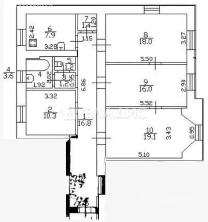 4-комнатная квартира: Санкт-Петербург, улица Фрунзе, 9 (95.5 м) - Фото 2