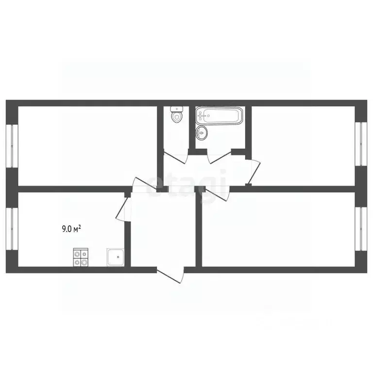 3-к кв. Нижегородская область, Выкса ул. Суворова, 25 (67.1 м) - Фото 2